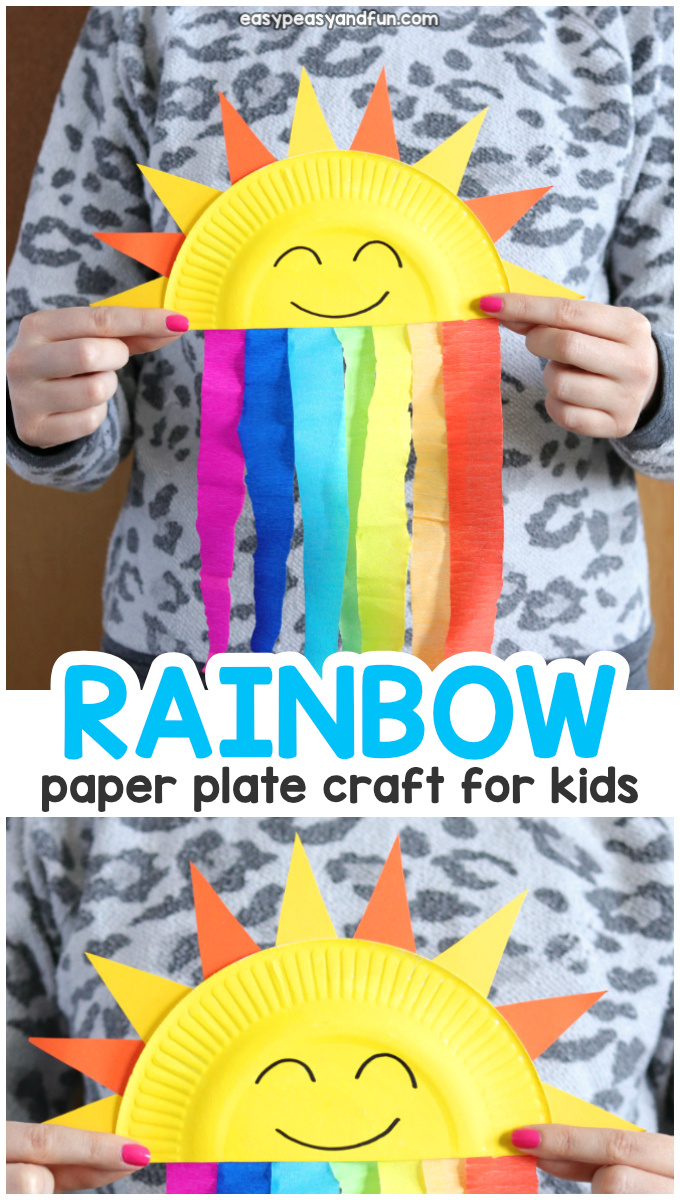 Paper Plate Rainbow Craft Idea for Kids