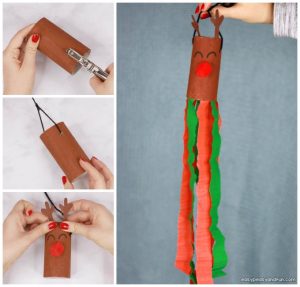 Reindeer Windsock Toilet Paper Roll Craft for Kids