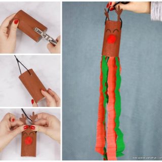 Reindeer Windsock Toilet Paper Roll Craft for Kids