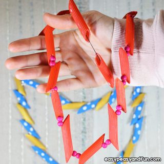 How to Make Pasta Necklaces for Kids