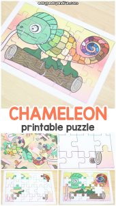 Printable Chameleon Puzzle - Easy Peasy and Fun
