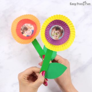 Cupcake Liner Flower Craft for Kids