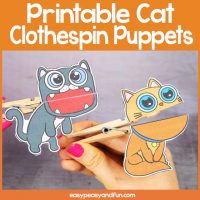 Cats Clothespin Puppets - Easy Peasy and Fun
