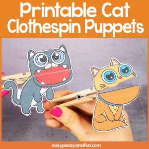 Cats Clothespin Puppets - Easy Peasy and Fun