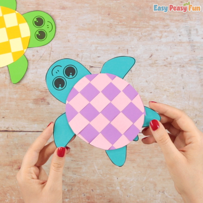 Paper Weaving Turtle Craft for Kids