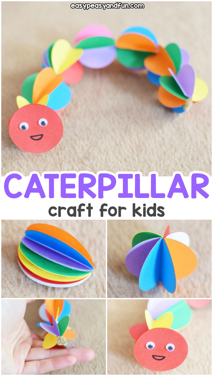 Colored paper caterpillar crafts