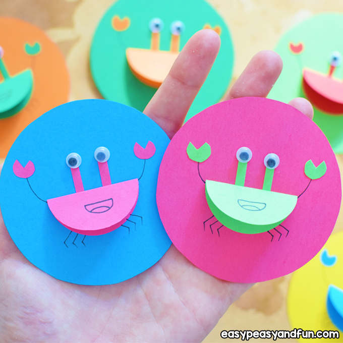 Colorful Paper Crabs Craft for Kids to Make