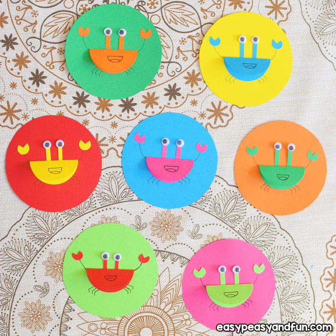 Colorful Paper Crabs Craft for Kids to Make