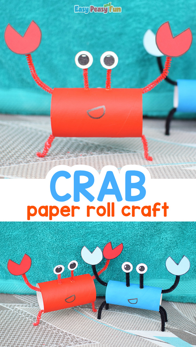 Crab toilet paper roll crafts for kids