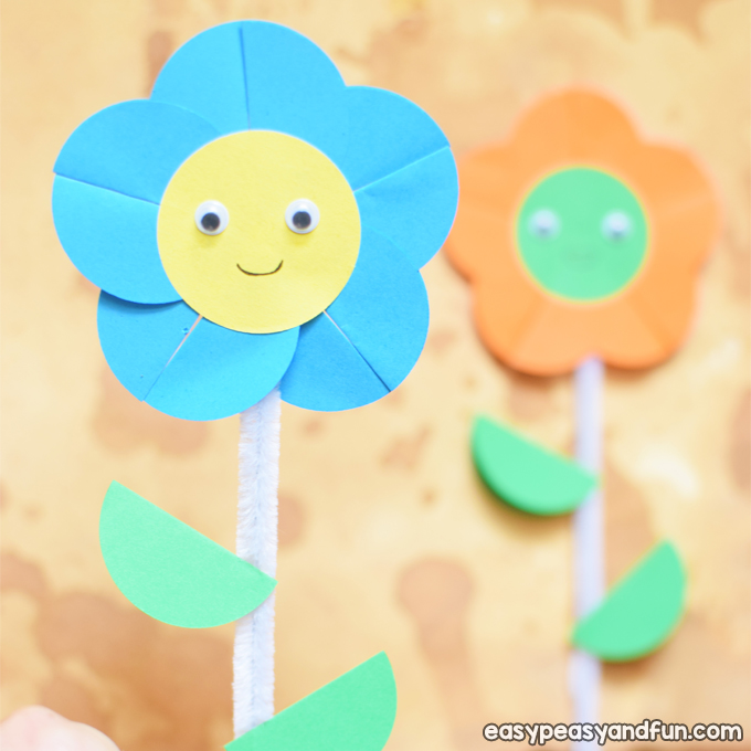 Happy Paper Flower Craft for Kids to Make