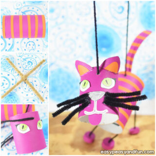 How To Make a Cat Marionette Puppet Craft Idea