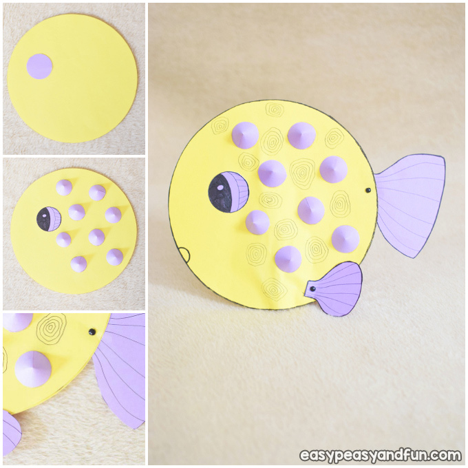 Paper Puffer Fish Summer Craft Idea for Kids