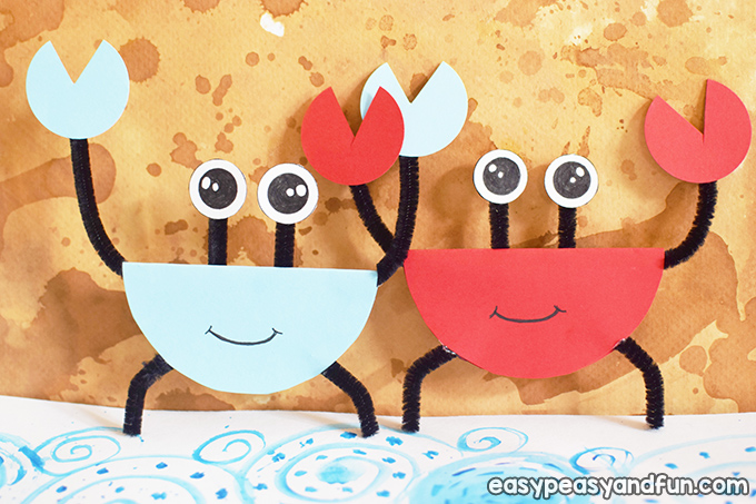 Pipe Cleaners and Paper Crab Craft for Kids