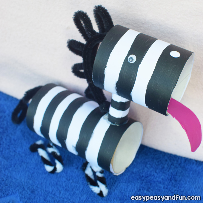 Zebra Toilet Paper Roll Crafts for Kids