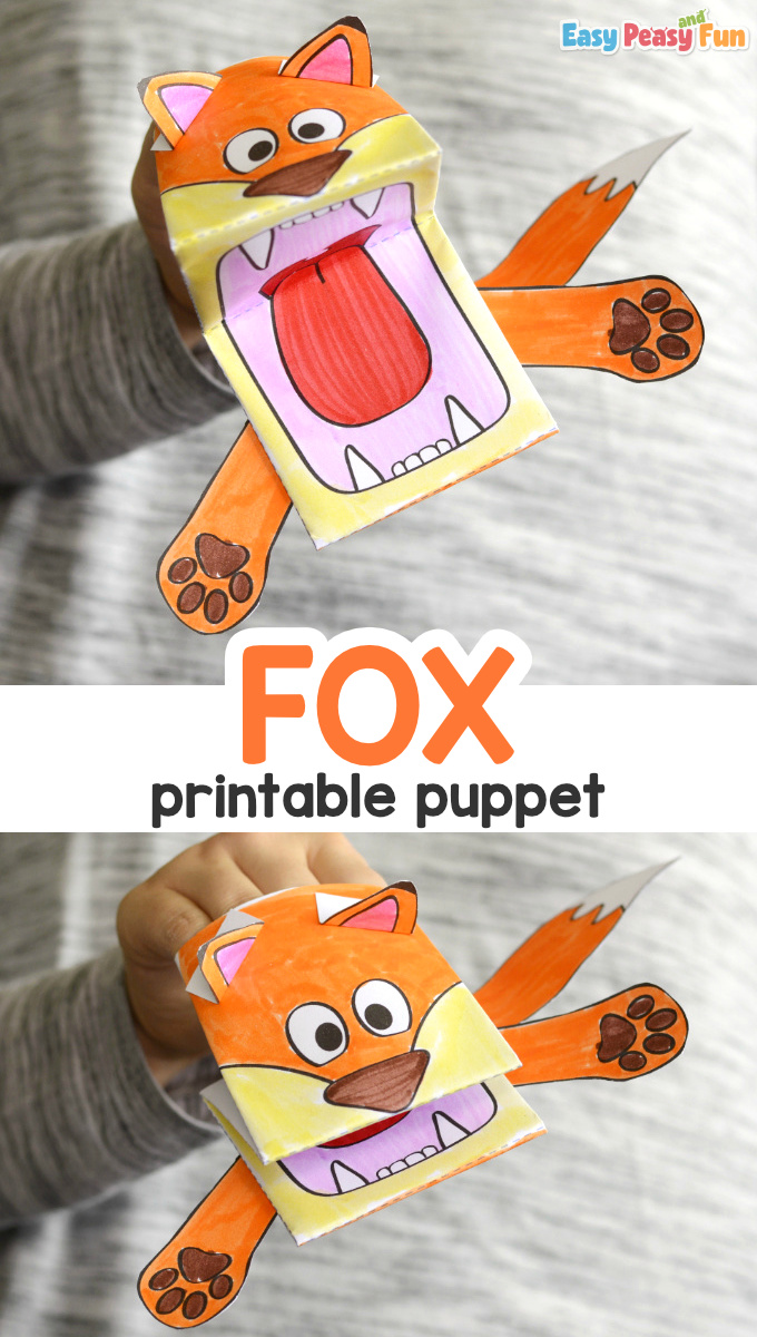 Printable fox doll paper craft for kids