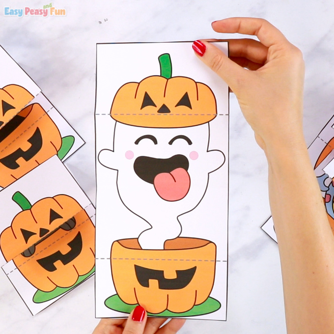 Surprise pumpkin halloween card ghost printable