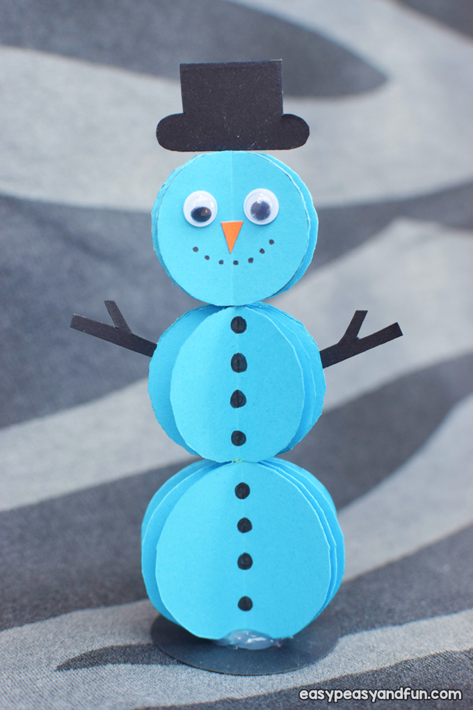 3D Paper Snowman Craft