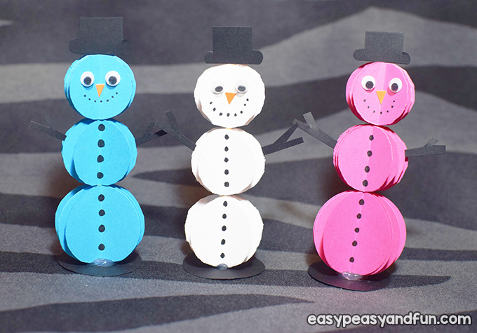 3D Paper Snowman Craft for Kids to Make