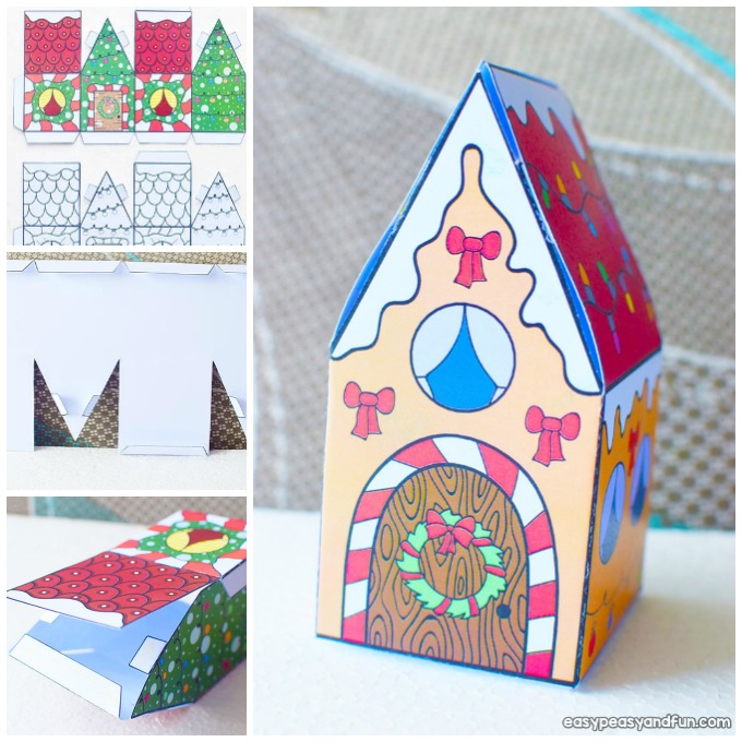 Christmas Paper House Craft Idea