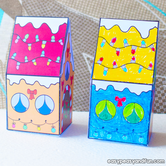 Christmas paper house crafts for kids