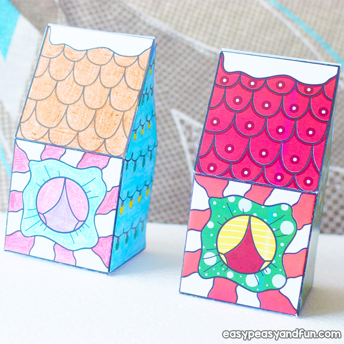 Christmas paper house crafts for kids