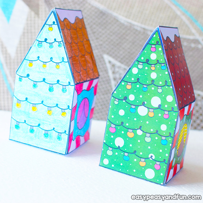 Children's Christmas Paper House Craft
