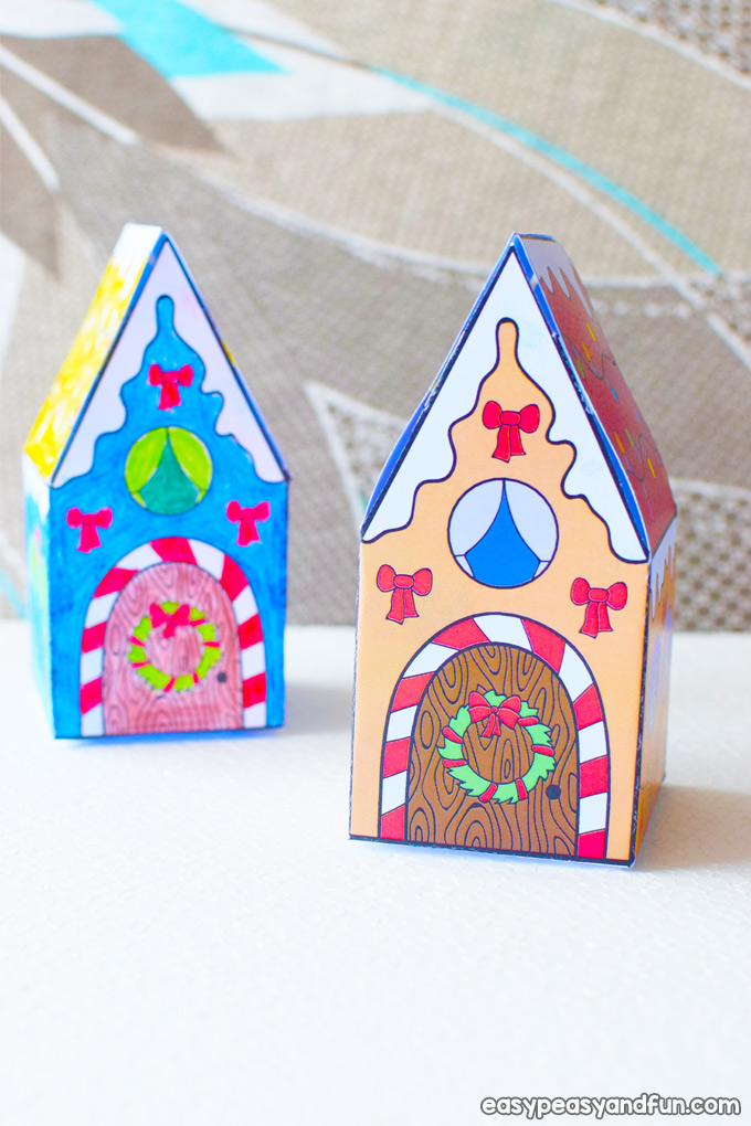 Christmas paper house crafts for kids to make