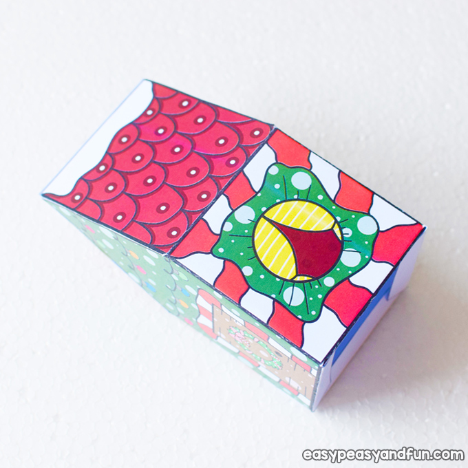 Christmas Paper House Craft for Kids to Make
