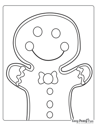 Fat gingerbread man coloring page