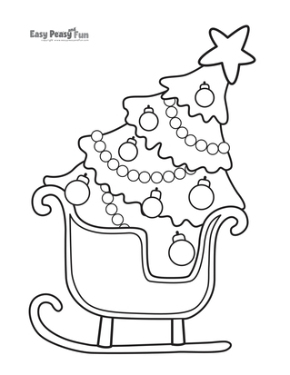 Christmas sleigh coloring pages