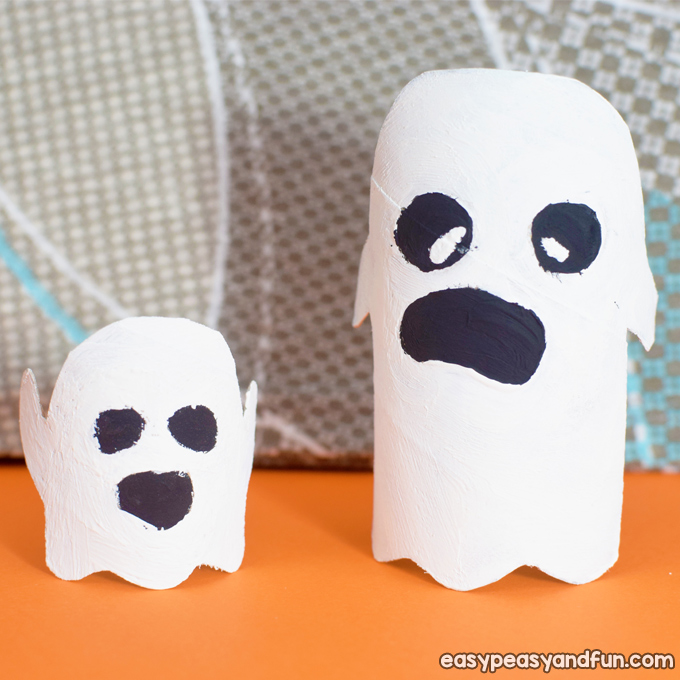 Ghost toilet paper roll craft for kids