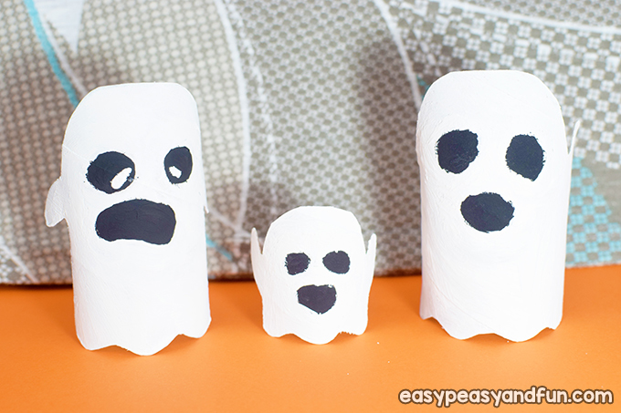 Ghost toilet paper roll crafts for kids