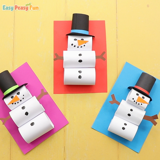 How to make paper snowman crafts for kids