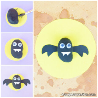 Bat Painted Rocks - Easy Peasy and Fun
