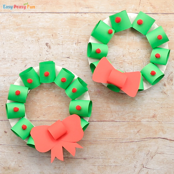 Paper Christmas Wreath Craft for Kids