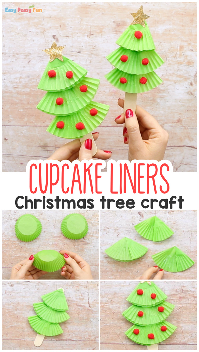 Cupcake Liners Christmas Tree Craft for Kids