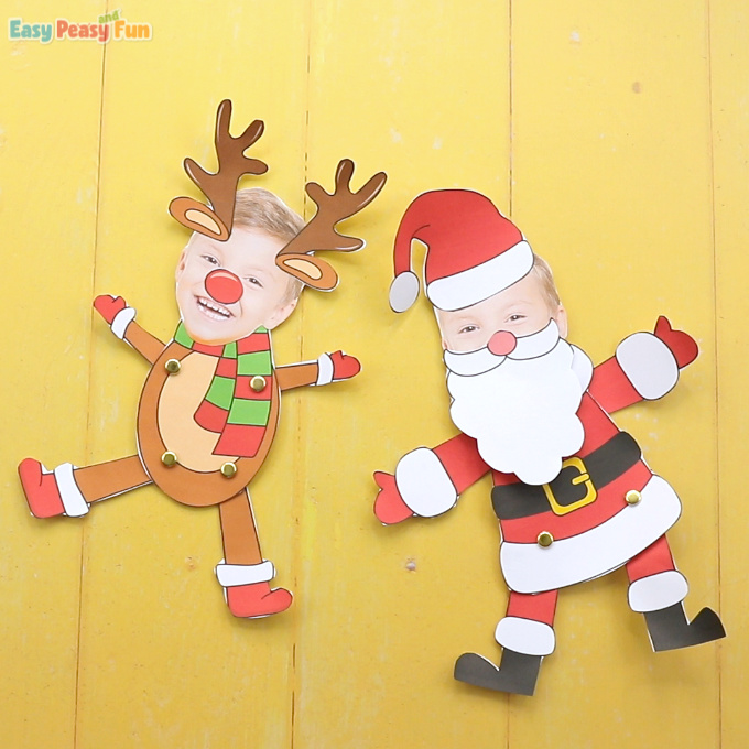 Movable Paper Doll Christmas Photo Craft for Kids