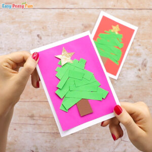 Paper Strips Tree Christmas Card