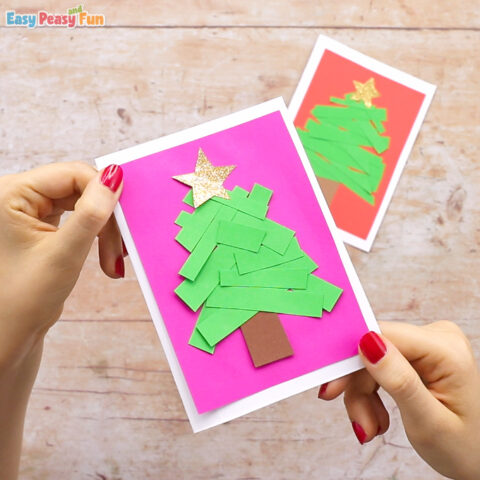 Paper Strips Tree Christmas Card - Easy Peasy and Fun