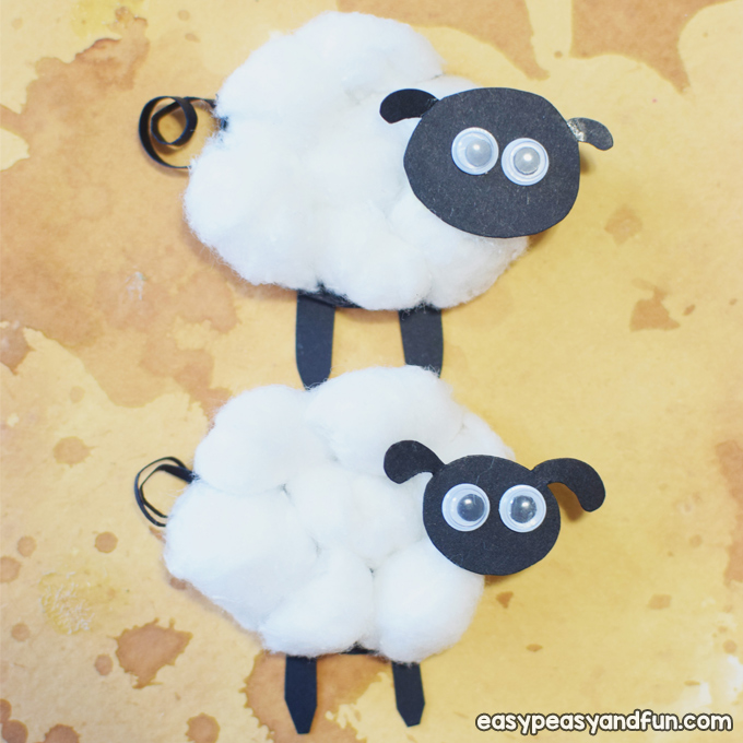 cotton ball sheep crafts for kids