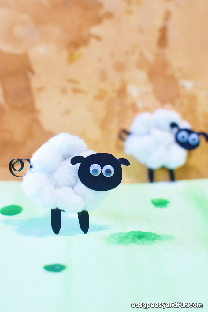 Cotton Ball Sheep Craft for Kids