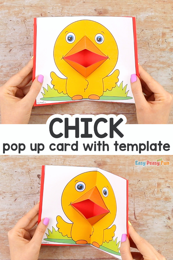 Chick Pop Up Card Template Easter Craft for Kids