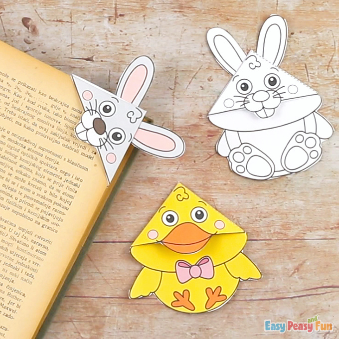Easter Corner Bookmarks With Template