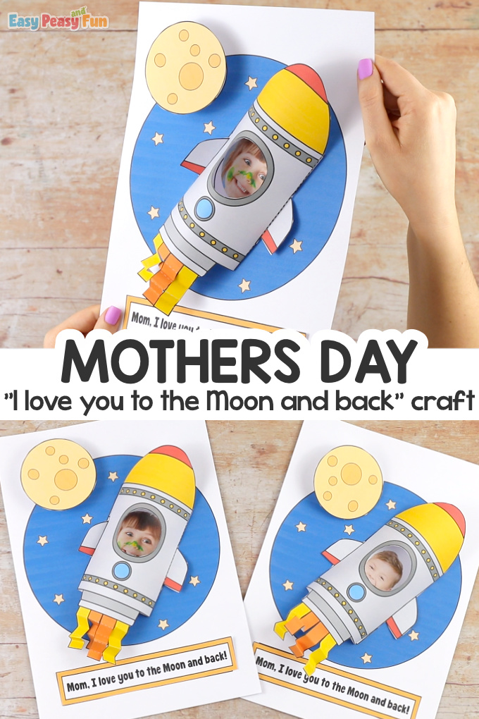 I love you to the Moon and Back Mothers Day Craft for Kids