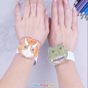 Printable Dinosaur Bracelets for Kids to Make