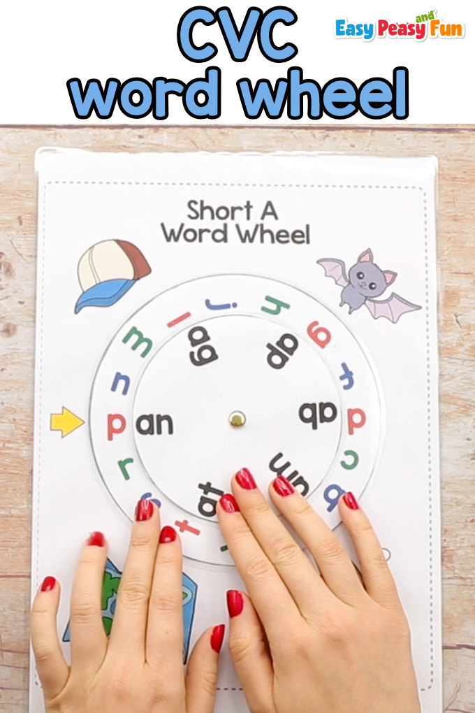 CVC Word Wheel Activity for Kids