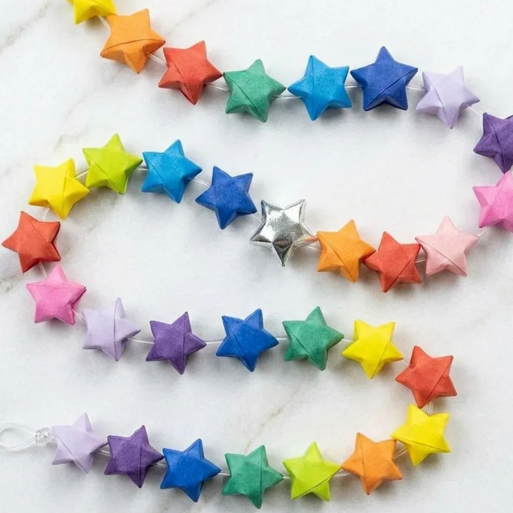Garland made from paper lucky stars
