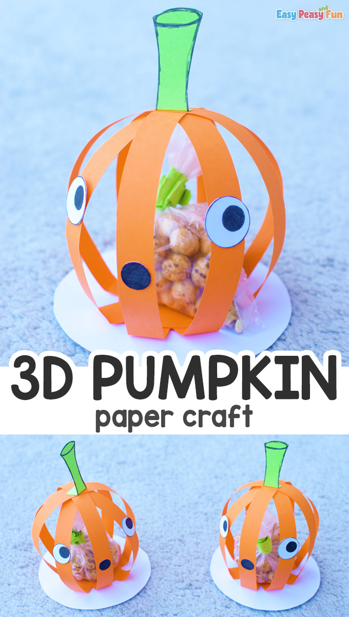 3D Paper Halloween Pumpkin Craft