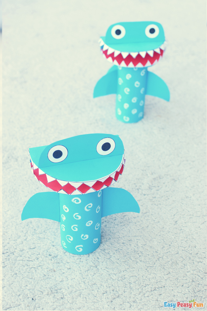 DIY Paper Roll Shark Craft
