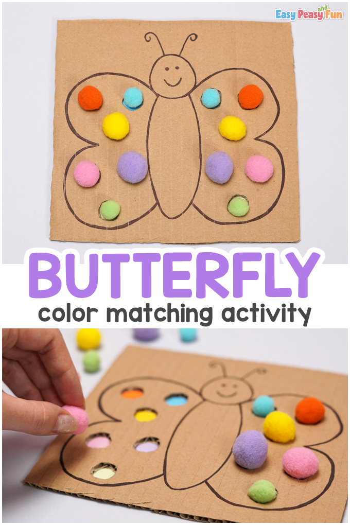 Cardboard Butterfly Color Matching Activity
